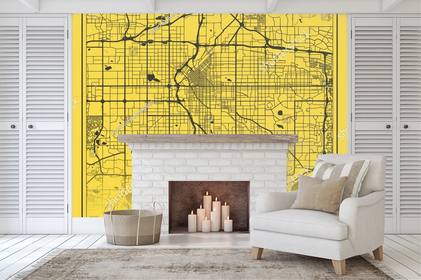 Nowoczesna mapa Denver w kolorach słońca