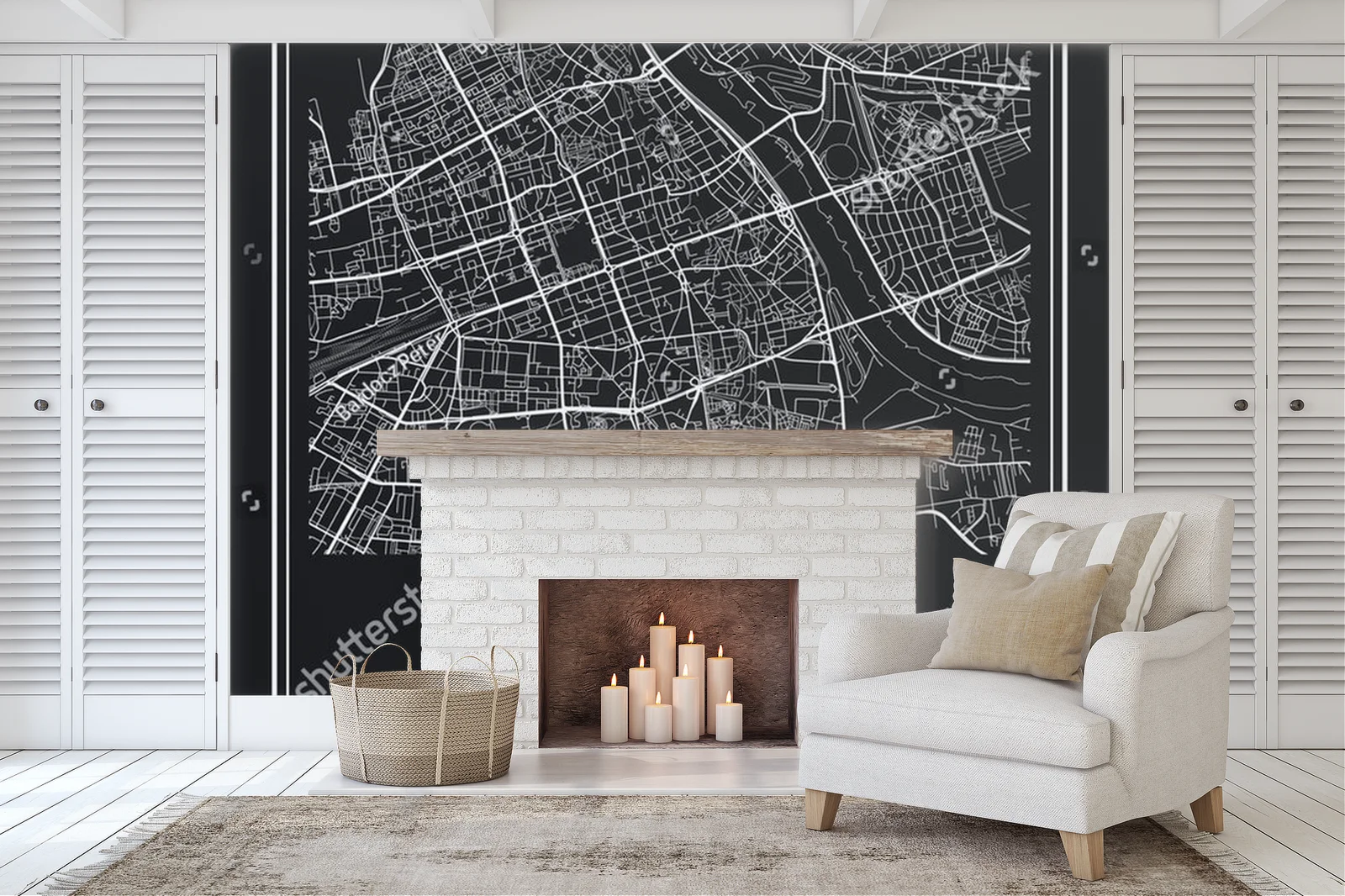 Elegancka mapa Warszawy w klasycznym stylu