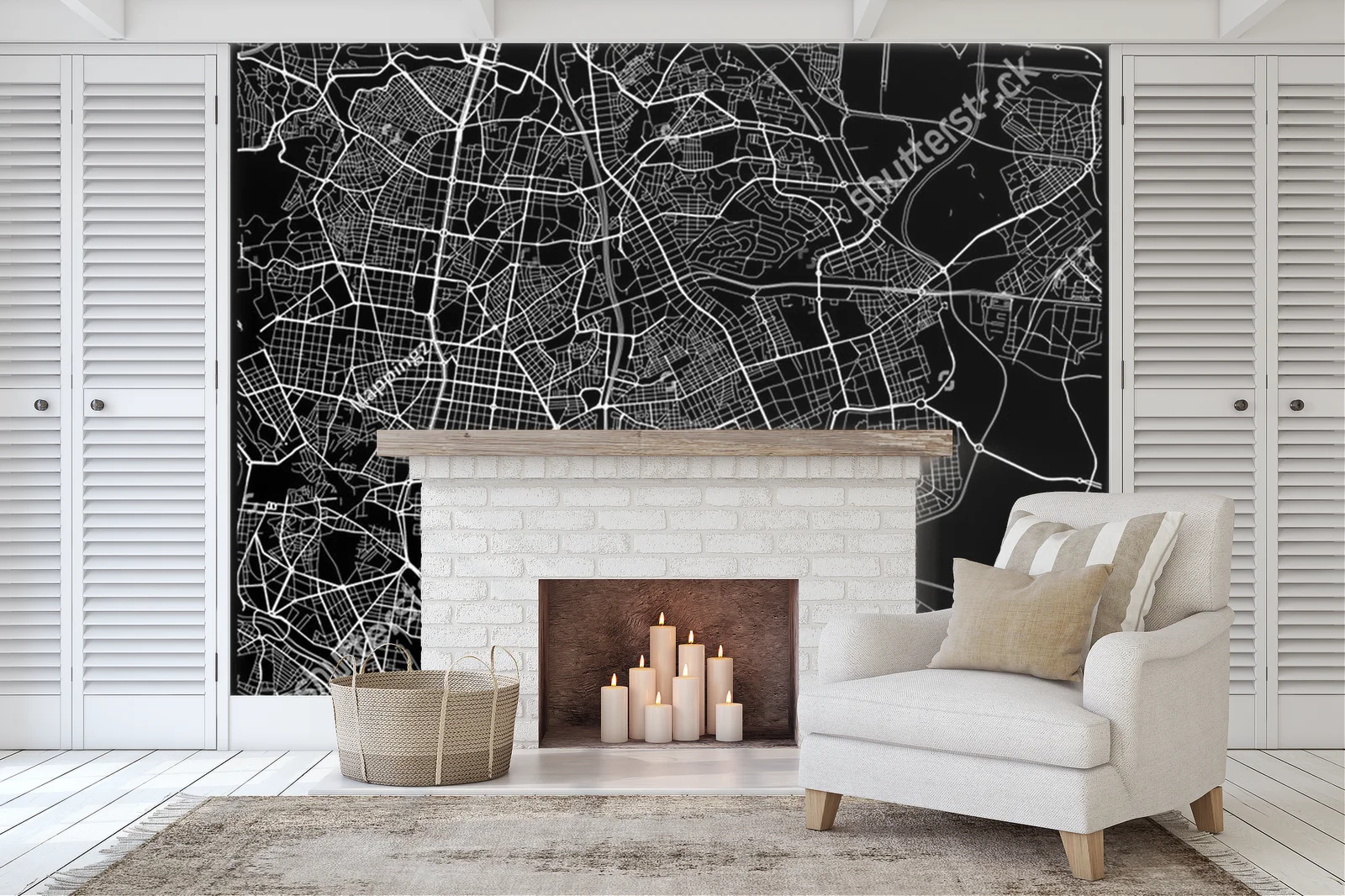 Monochromatyczna Mapa Miejską Ciudad Lineal
