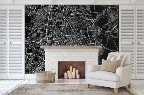 Monochromatyczna Mapa Miejską Ciudad Lineal