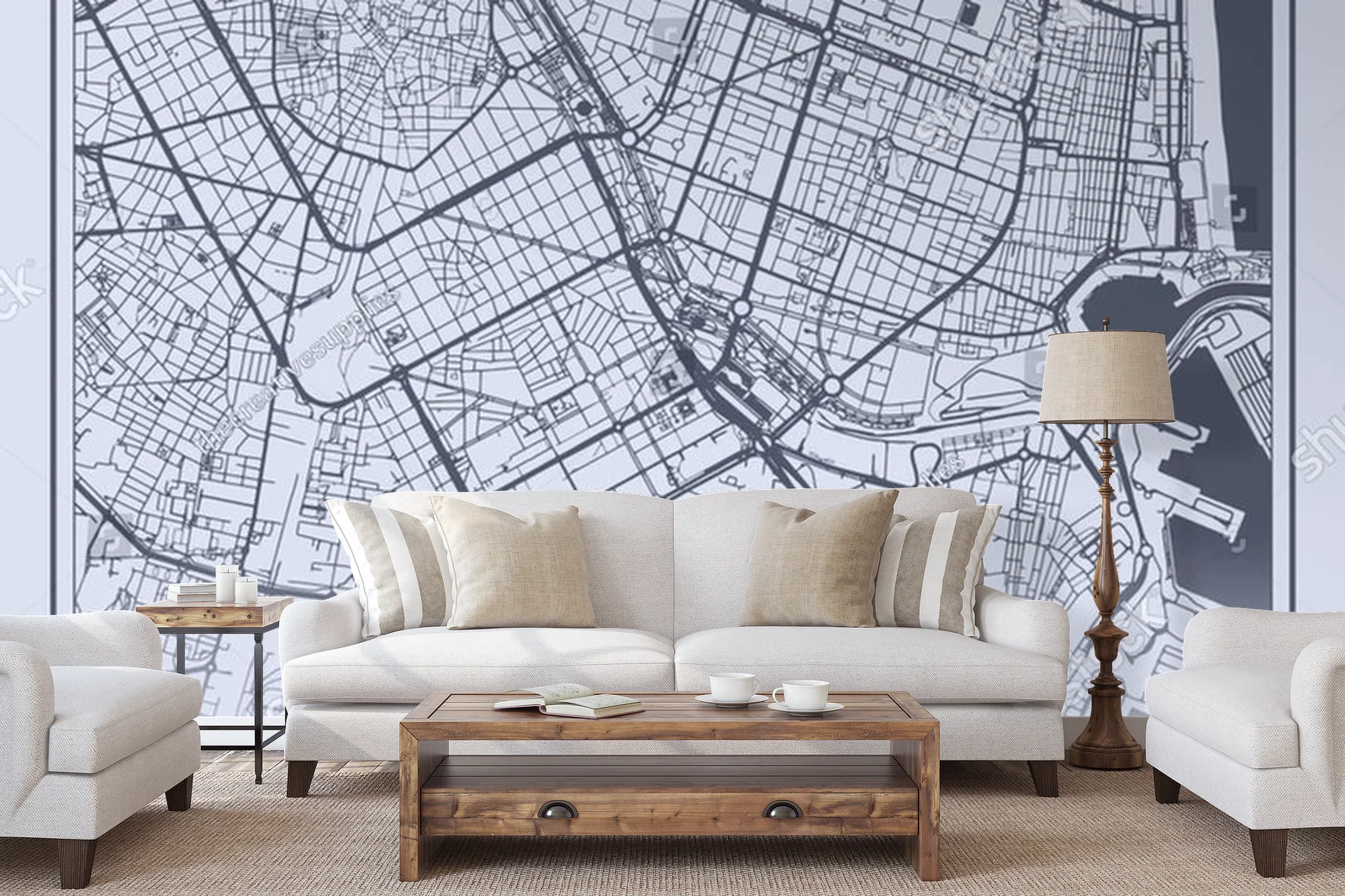 Elegancka mapa miejskiego życia w odcieniach szarości