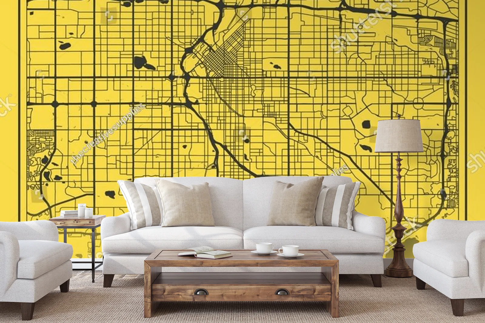 Nowoczesna mapa Denver w kolorach słońca