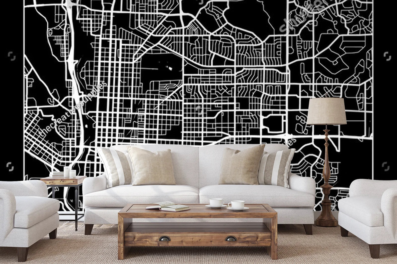 Elegancka mapa Colorado Springs w monochromatycznych tonach
