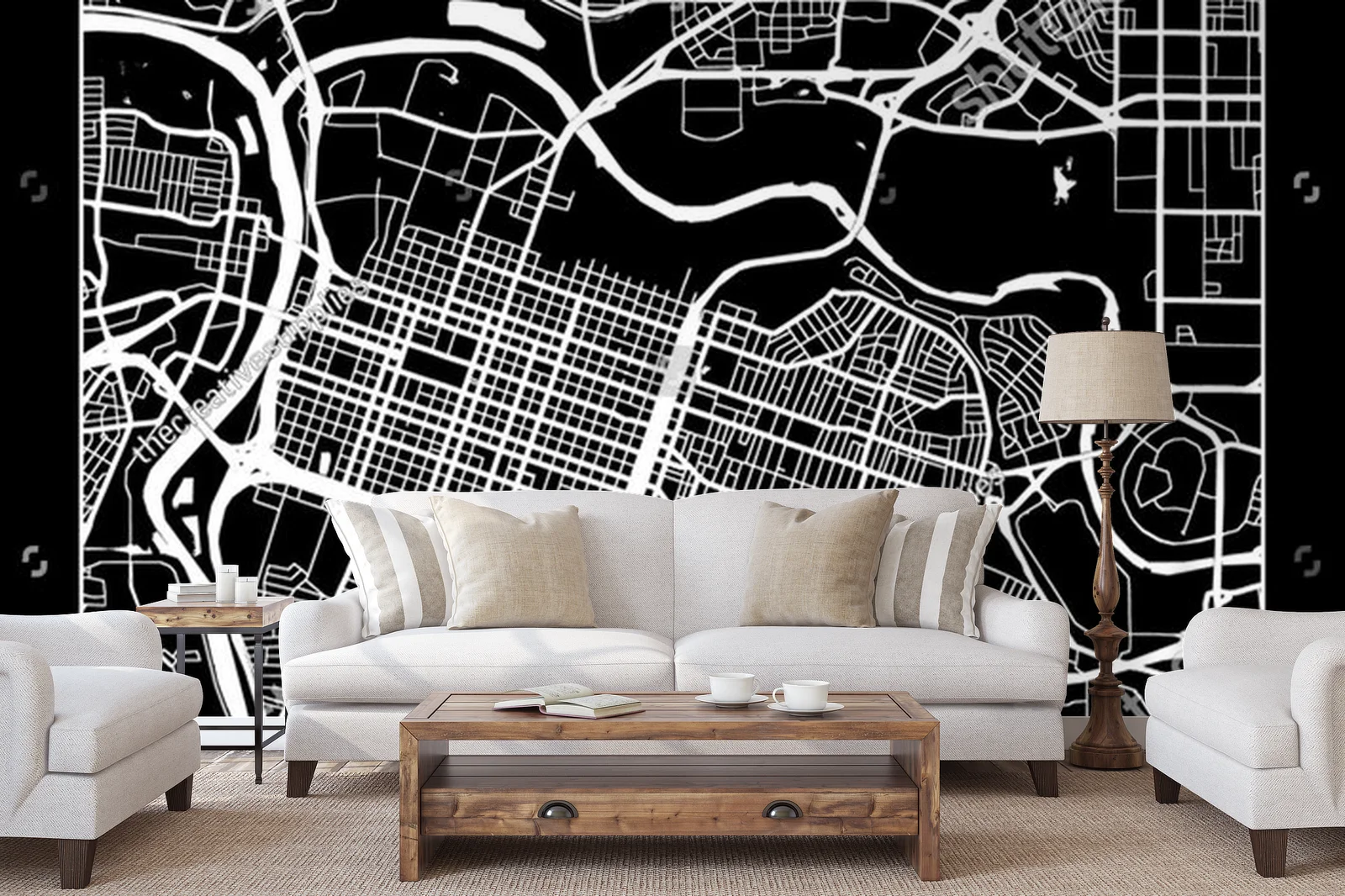 Czarująca mapa Sacramento w klasycznej elegancji