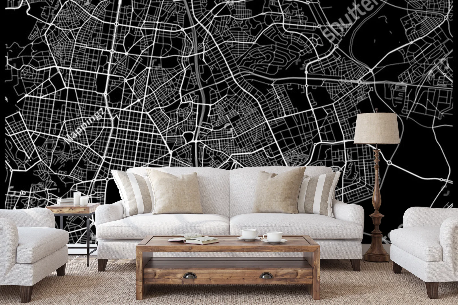 Monochromatyczna Mapa Miejską Ciudad Lineal