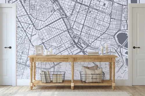 Elegancka mapa miejskiego życia w odcieniach szarości