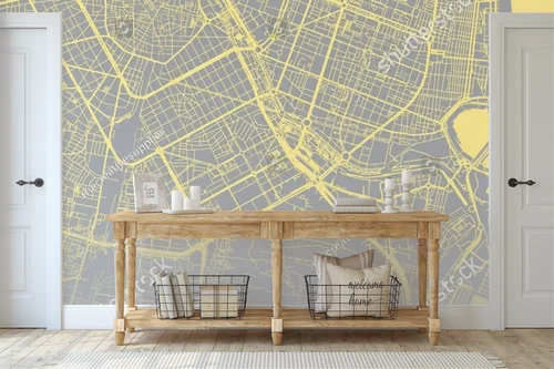 Elegancka mapa Walencji w pastelowych odcieniach