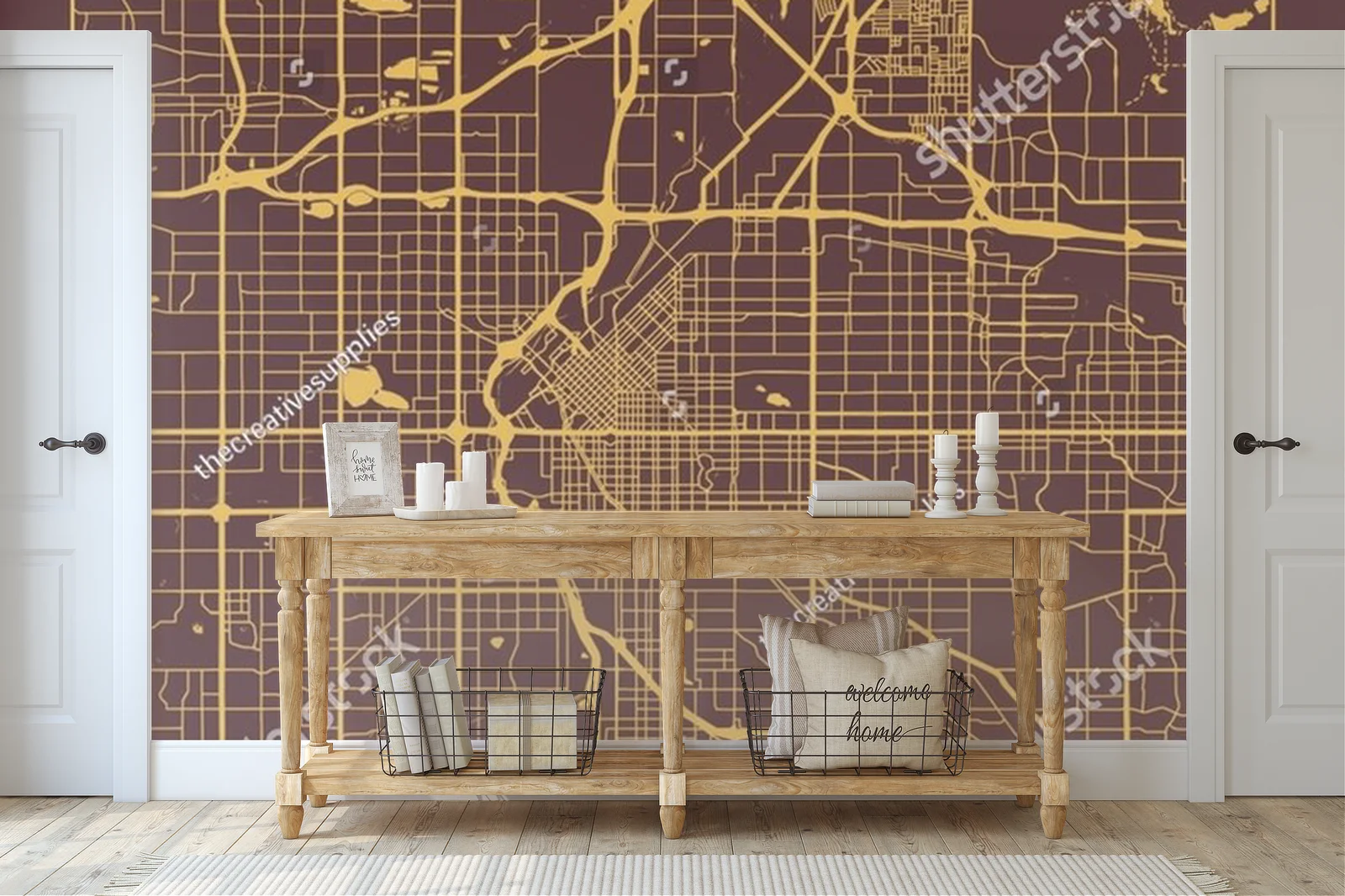 Urokliwa mapa Denver w ciepłych odcieniach brązu
