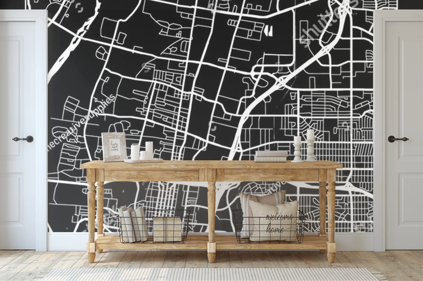Miejska mapa Albuquerque w eleganckiej czerni
