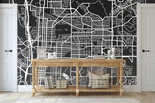 Elegancka mapa Colorado Springs w monochromatycznych tonach