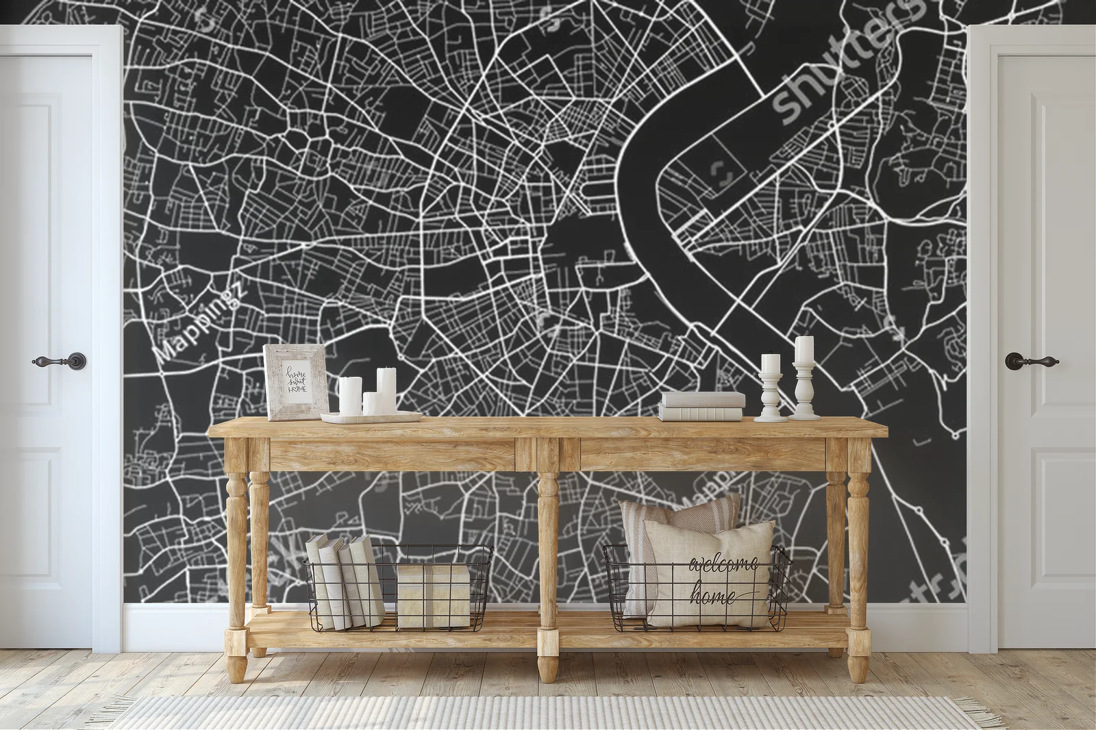 Mistrzowska mapa Bordeaux w monochromatycznych tonach