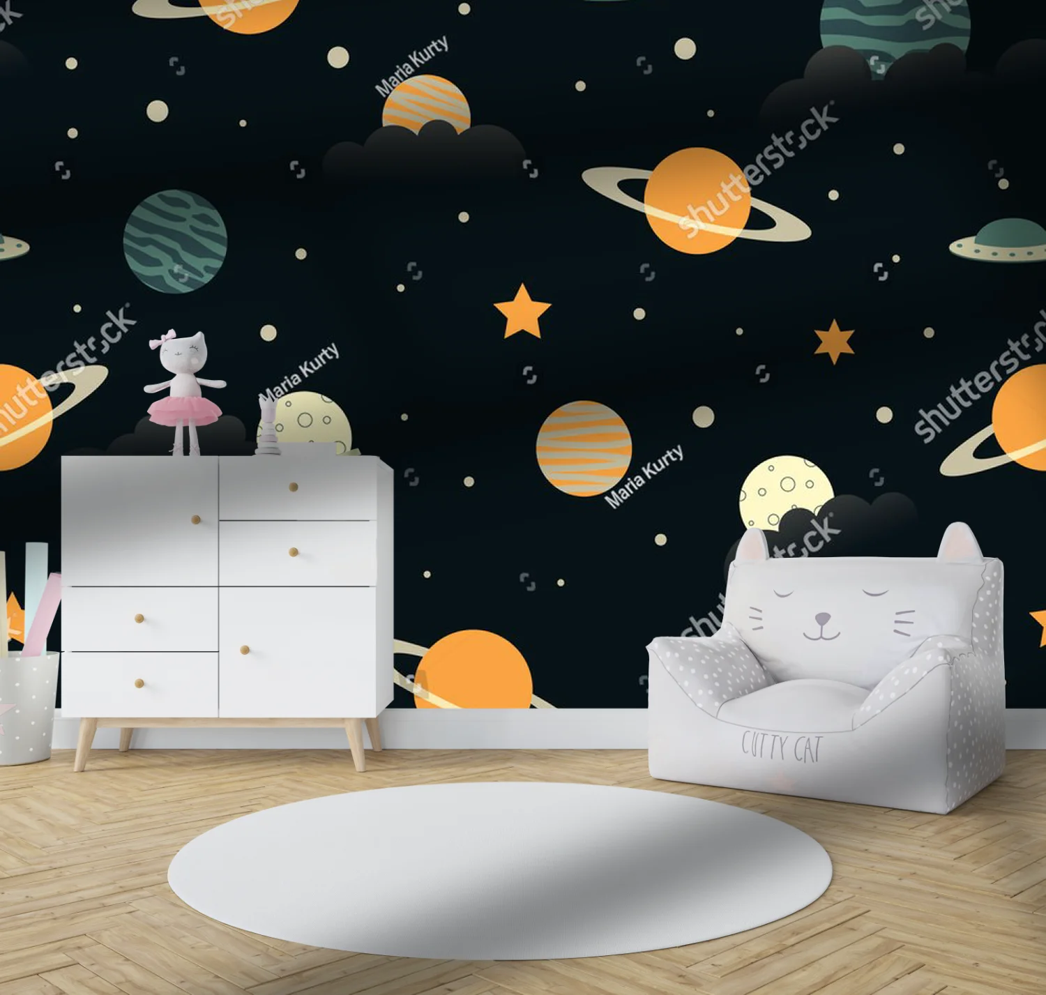 Kreatywna aranżacja kosmicznych planet i gwiazd