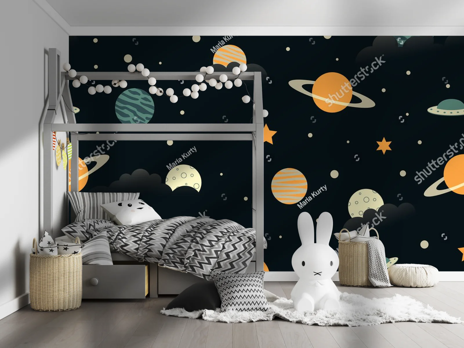 Kreatywna aranżacja kosmicznych planet i gwiazd