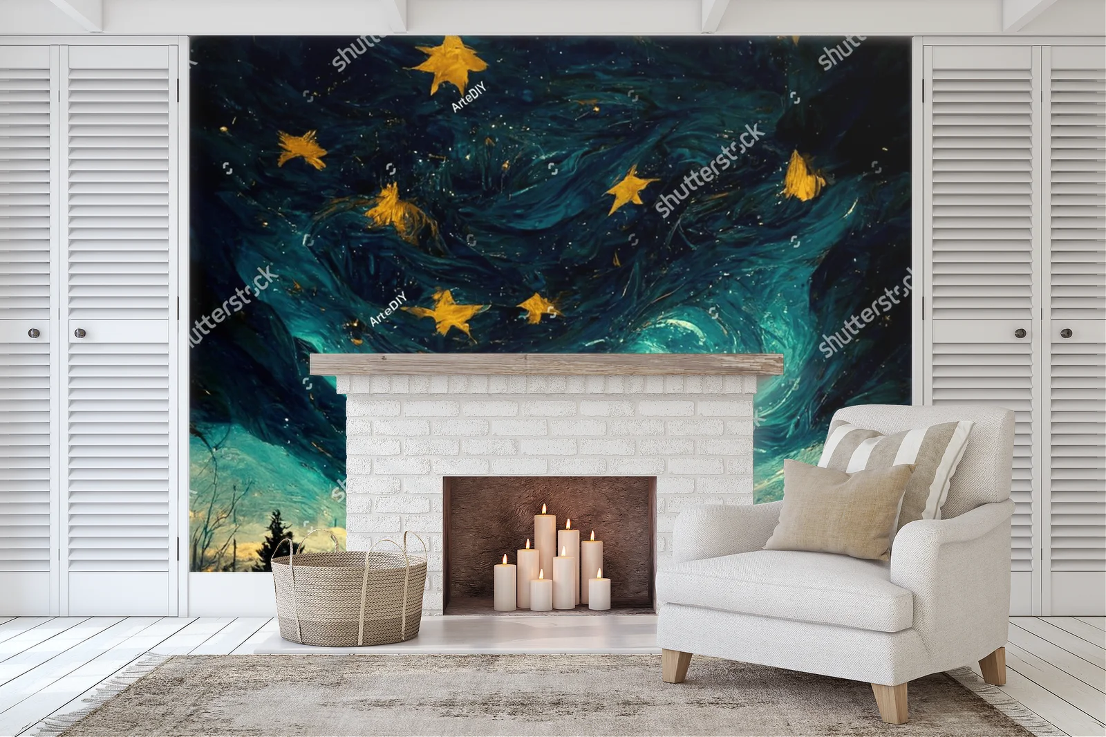 Nocne niebo inspirowane Van Goghiem w nowoczesnym stylu