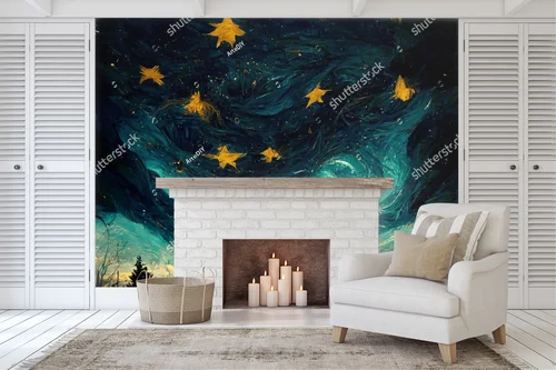 Nocne niebo inspirowane Van Goghiem w nowoczesnym stylu