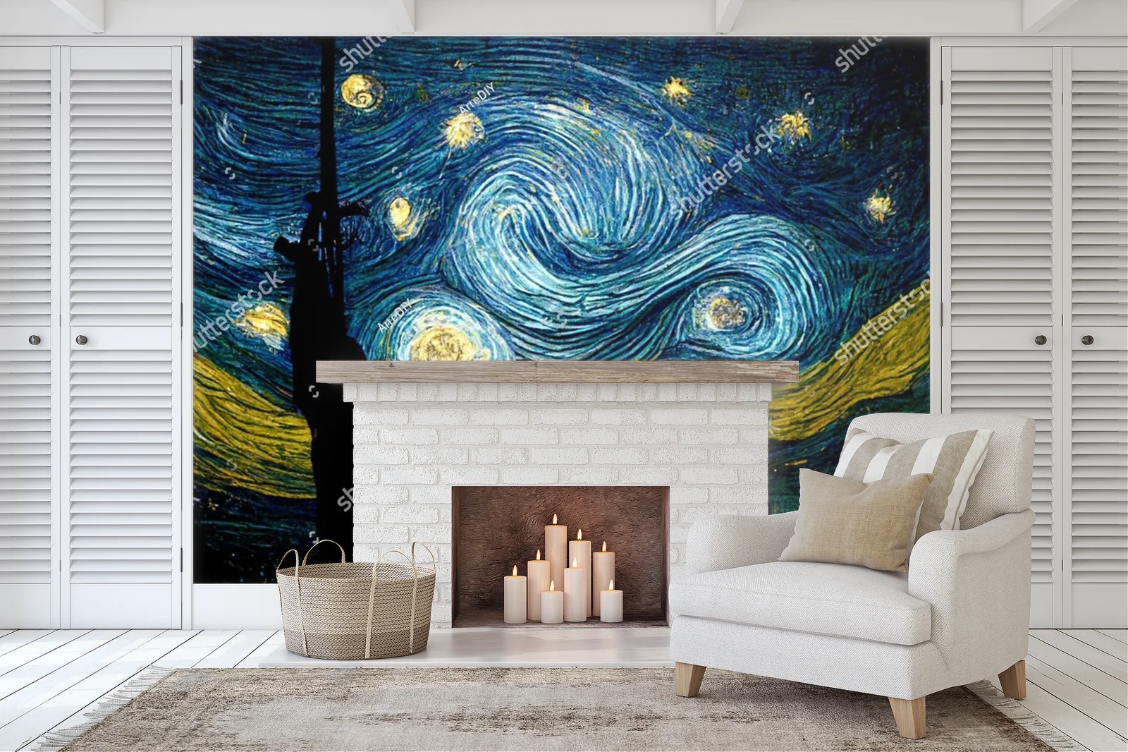 Nocny nieboskłon w stylu Van Gogha