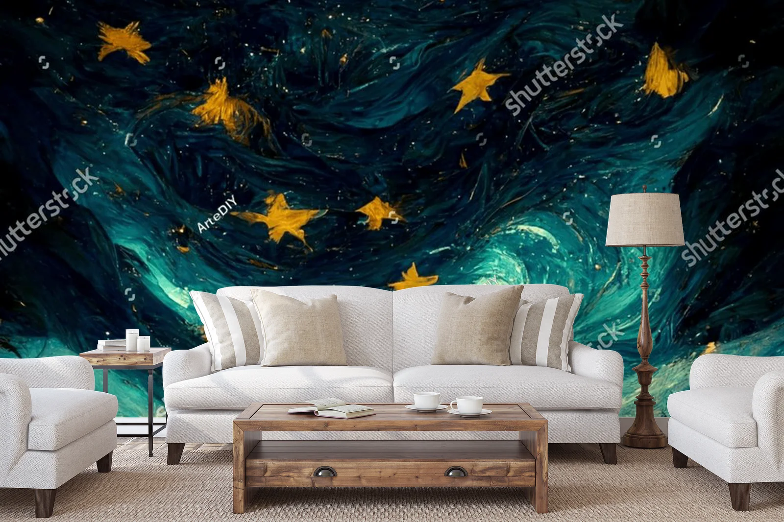 Nocne niebo inspirowane Van Goghiem w nowoczesnym stylu