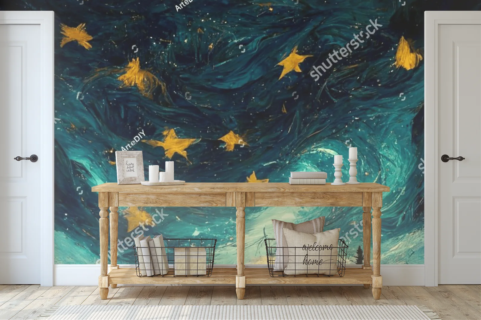 Nocne niebo inspirowane Van Goghiem w nowoczesnym stylu