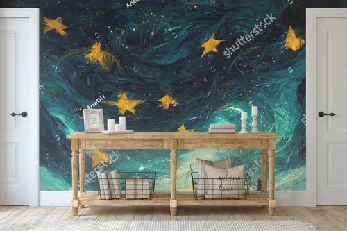 Nocne niebo inspirowane Van Goghiem w nowoczesnym stylu