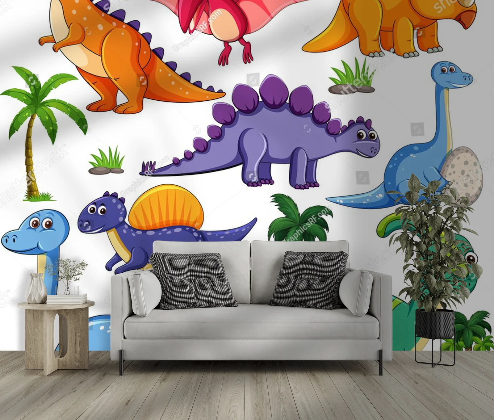Wesołe dinozaury w komiksowym stylu
