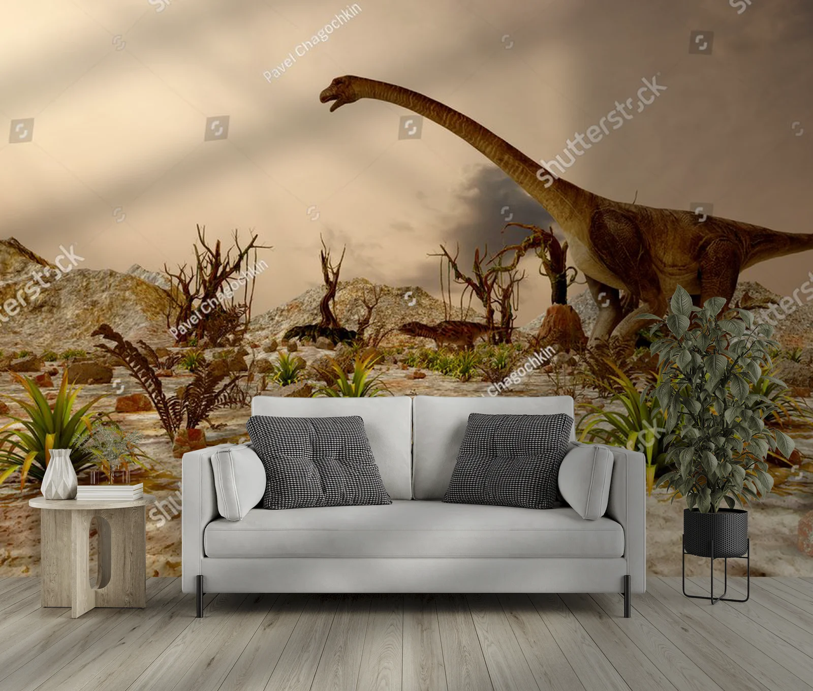 Prehistoryczna dżungla pełna dinozaurów