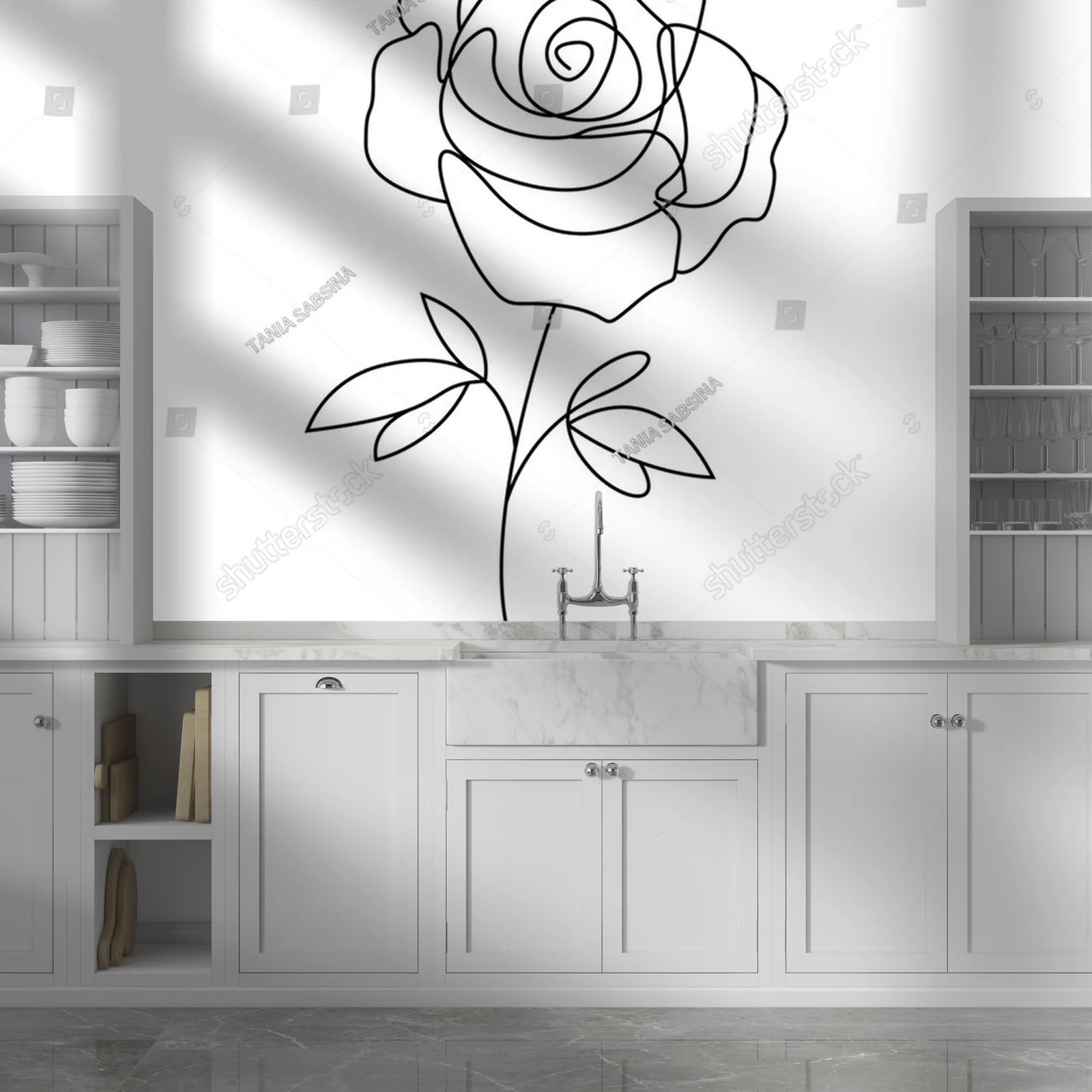 Elegancka róża w minimalistycznym stylu