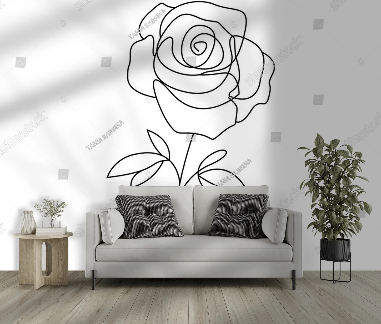 Elegancka róża w minimalistycznym stylu