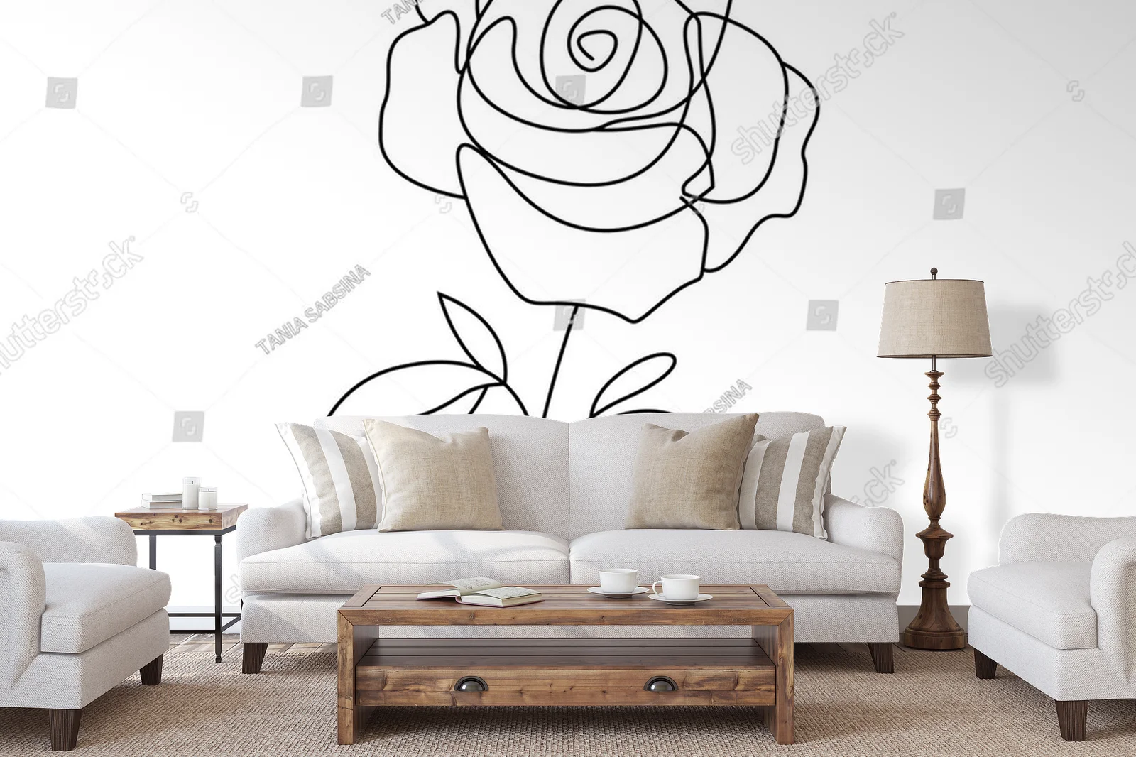 Elegancka róża w minimalistycznym stylu