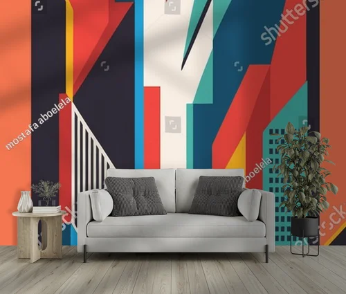 Futurystyczne miasto w intensywnych barwach