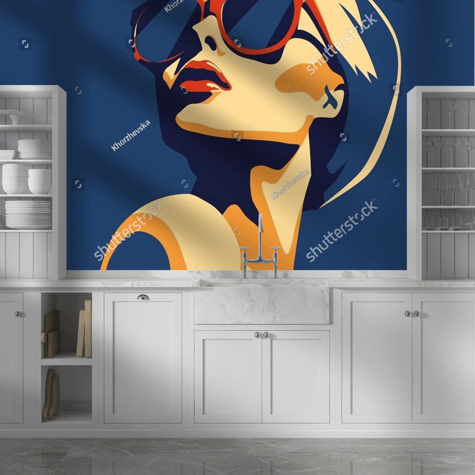 Stylowy portret modnej kobiety w jasnych barwach