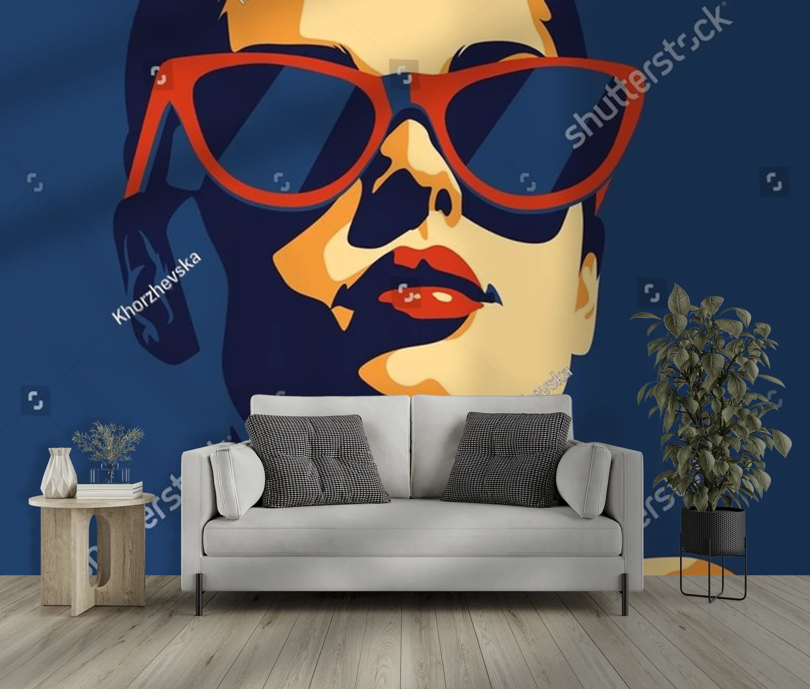 Stylowy portret nowoczesnej kobiety w abstrakcyjnych barwach