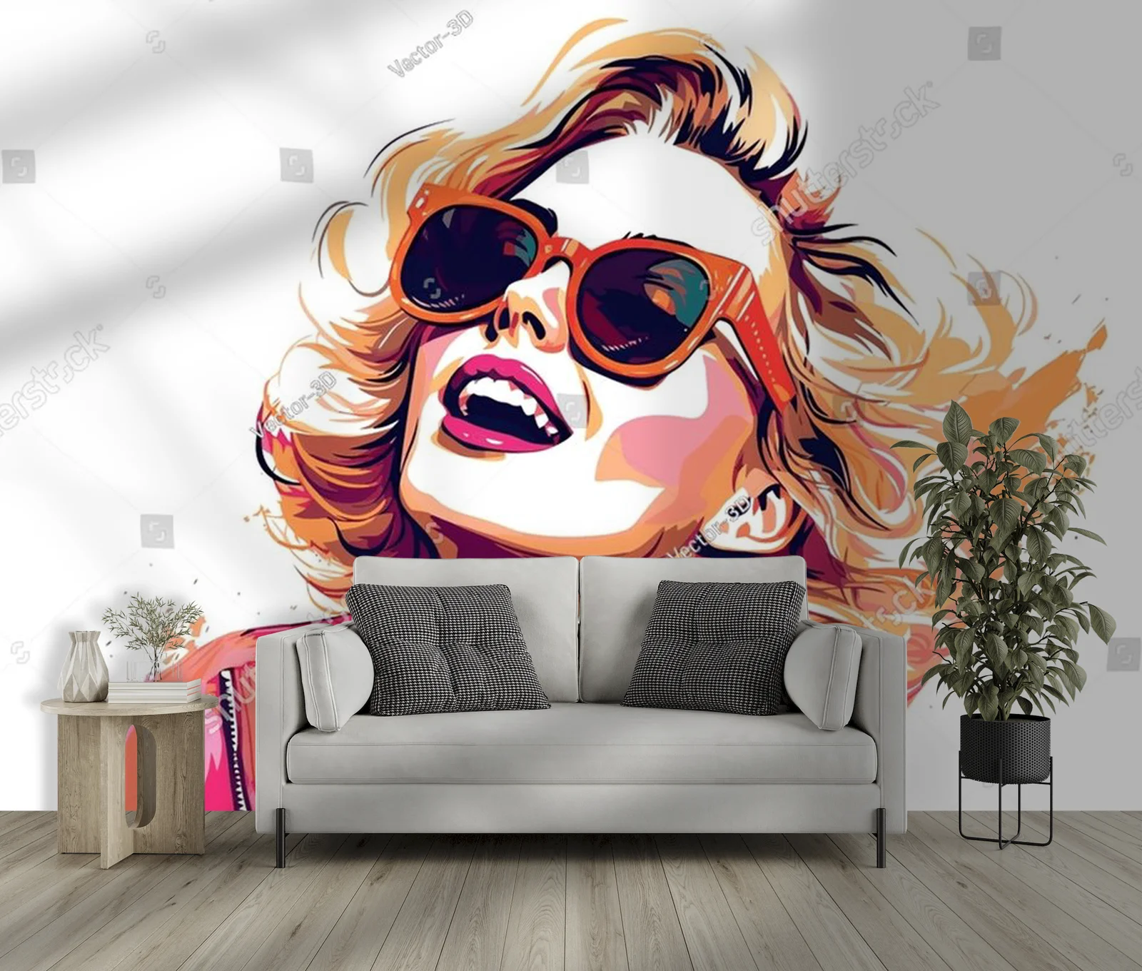 Radosna retro ilustracja dziewczyny w modnym stylu