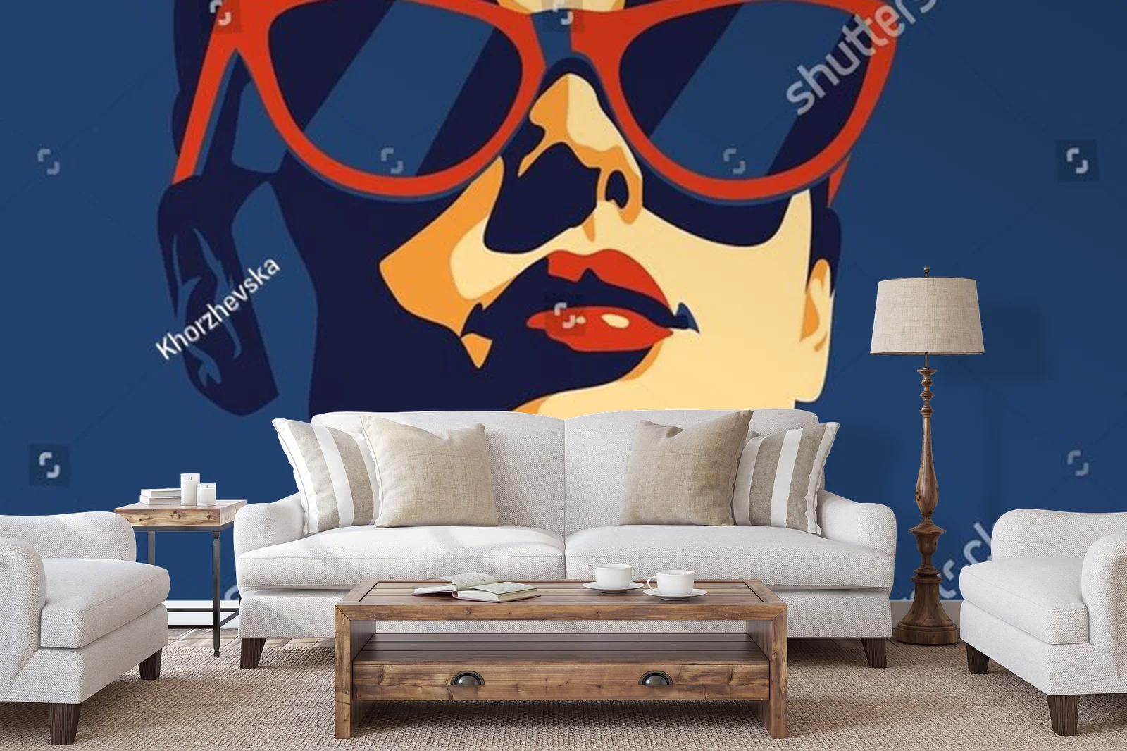 Stylowy portret nowoczesnej kobiety w abstrakcyjnych barwach