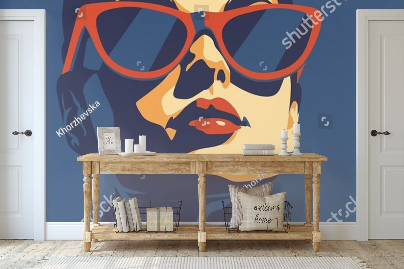 Stylowy portret nowoczesnej kobiety w abstrakcyjnych barwach