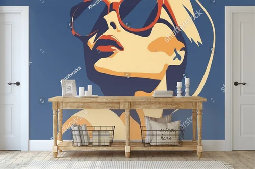 Stylowy portret modnej kobiety w jasnych barwach