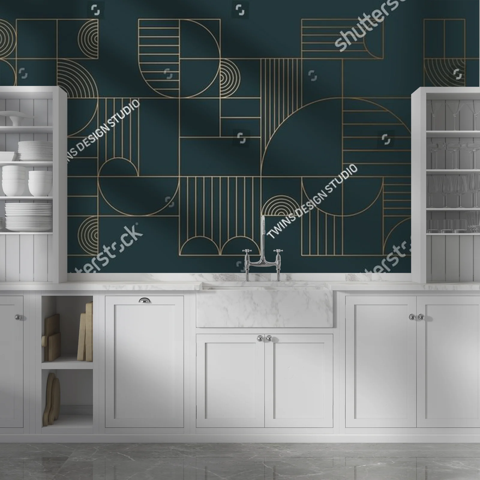 Elegancka geometria w złotych akcentach