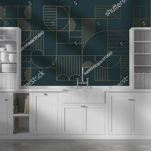 Elegancka geometria w złotych akcentach
