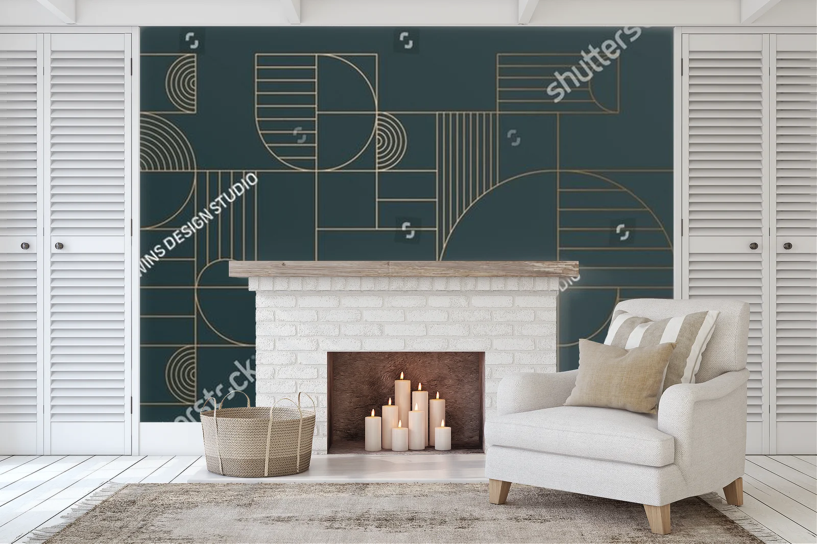 Elegancka geometria w złotych akcentach