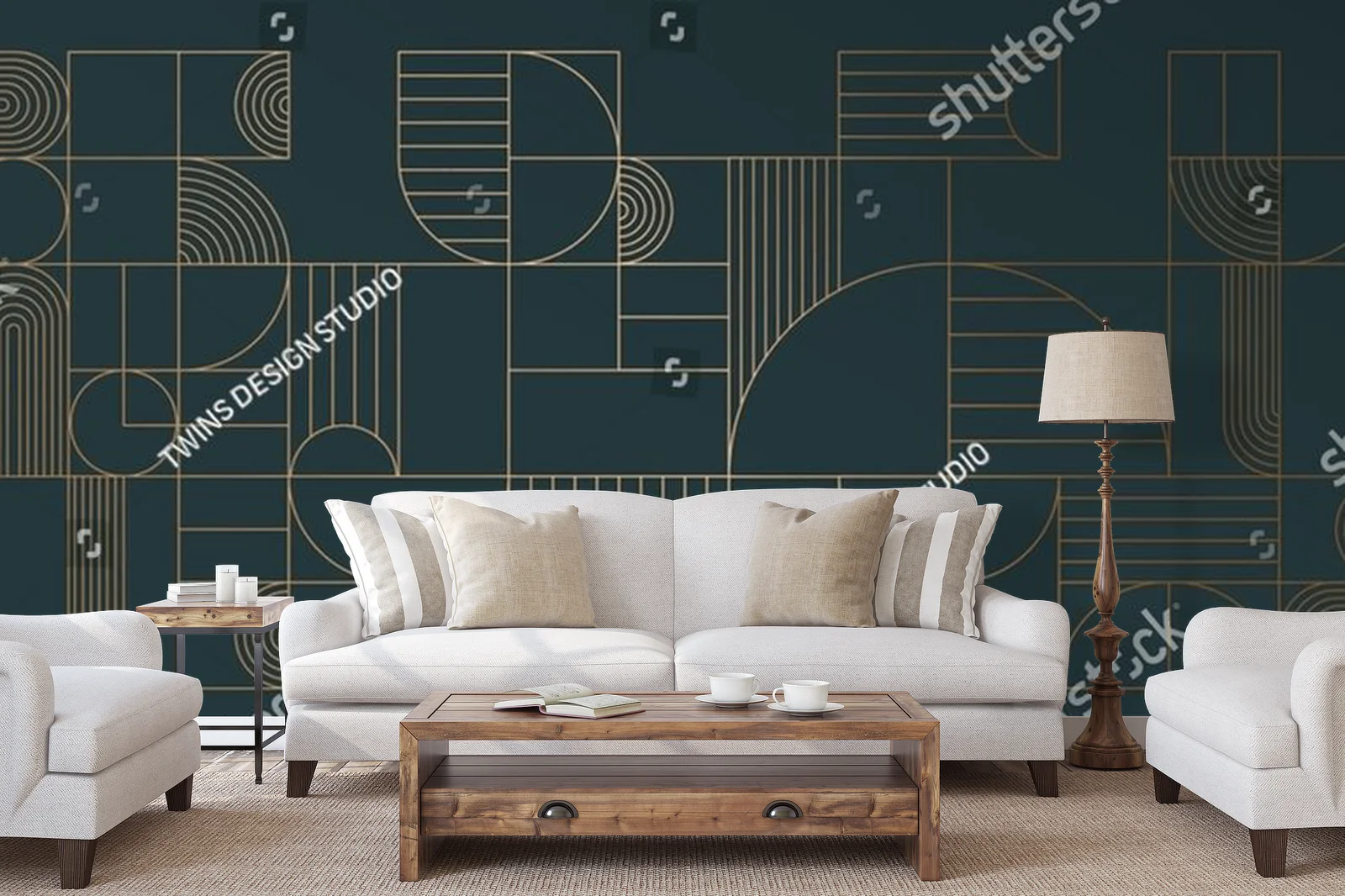 Elegancka geometria w złotych akcentach