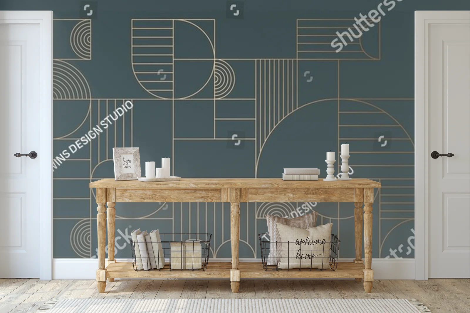 Elegancka geometria w złotych akcentach