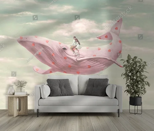 Miłość w surrealistycznej scenerii z wielorybem