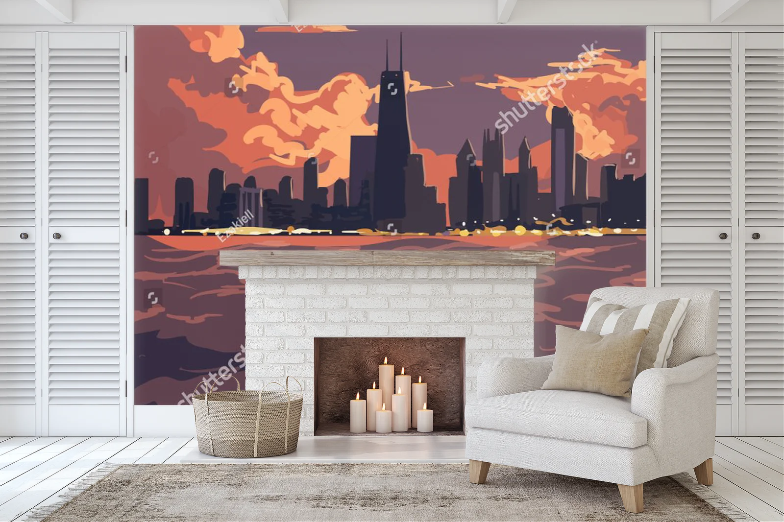 Zachwycający zachód słońca nad chicagowskim skyline'em