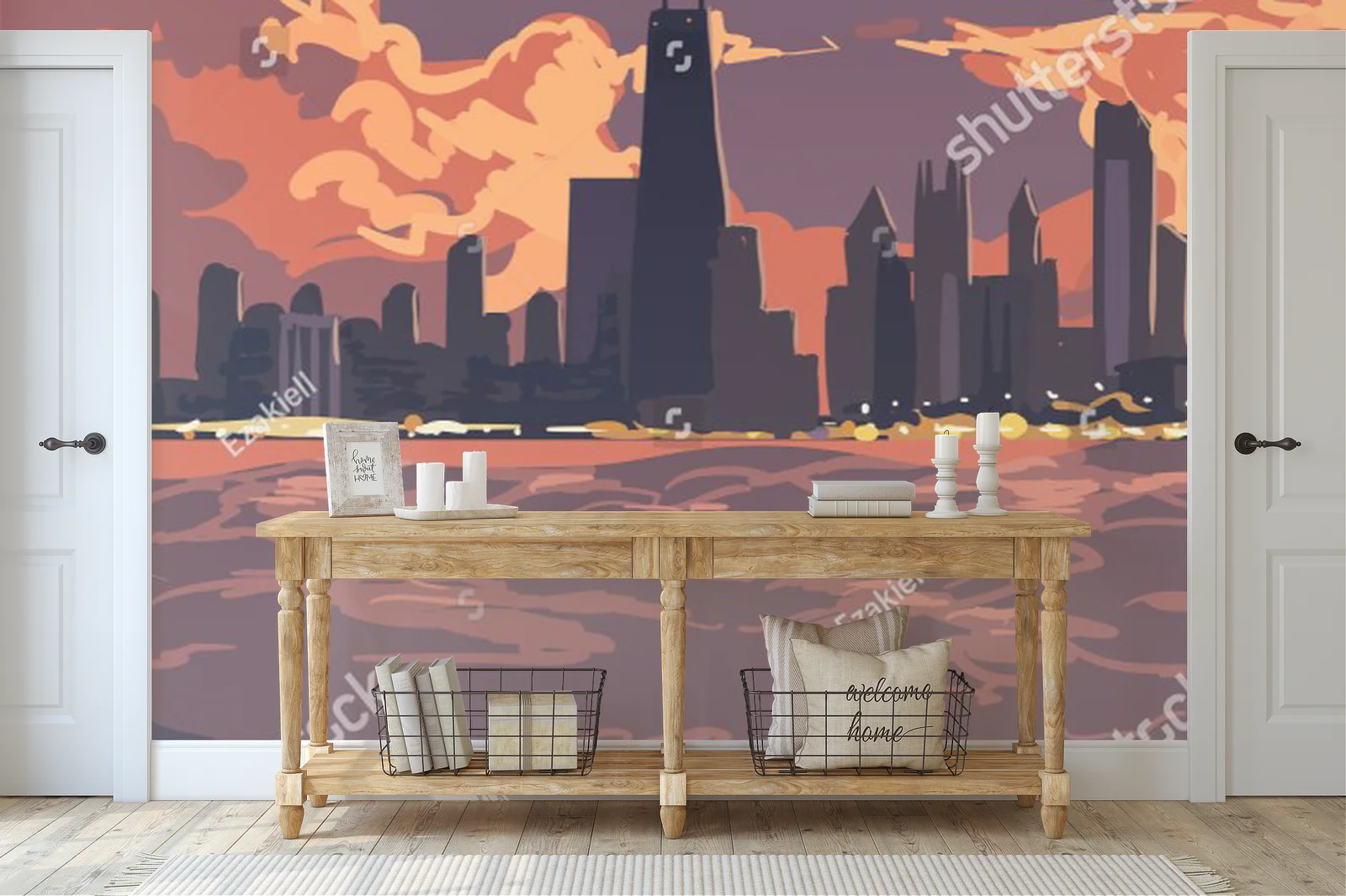 Zachwycający zachód słońca nad chicagowskim skyline'em