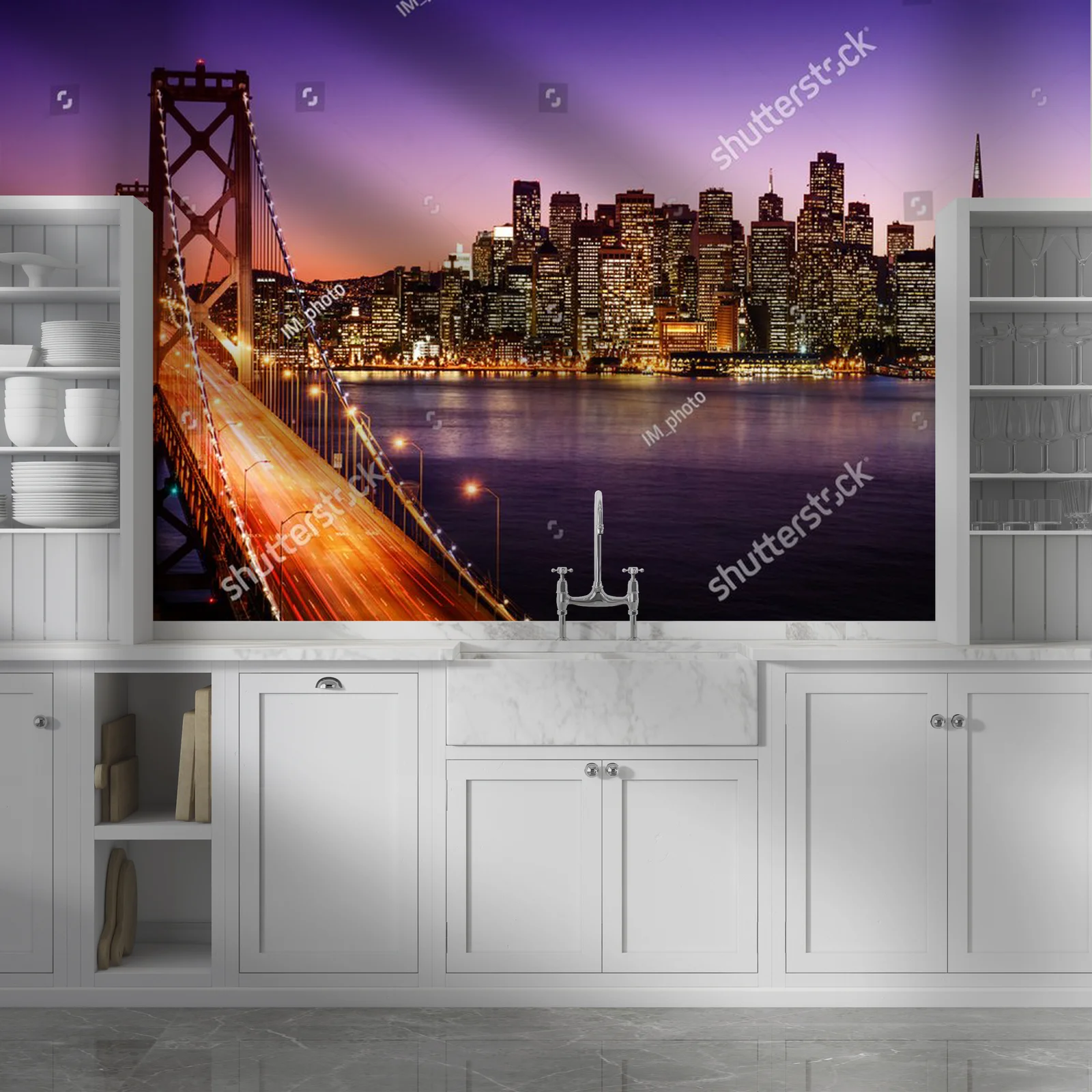 Zachwycający skyline San Francisco o zachodzie słońca