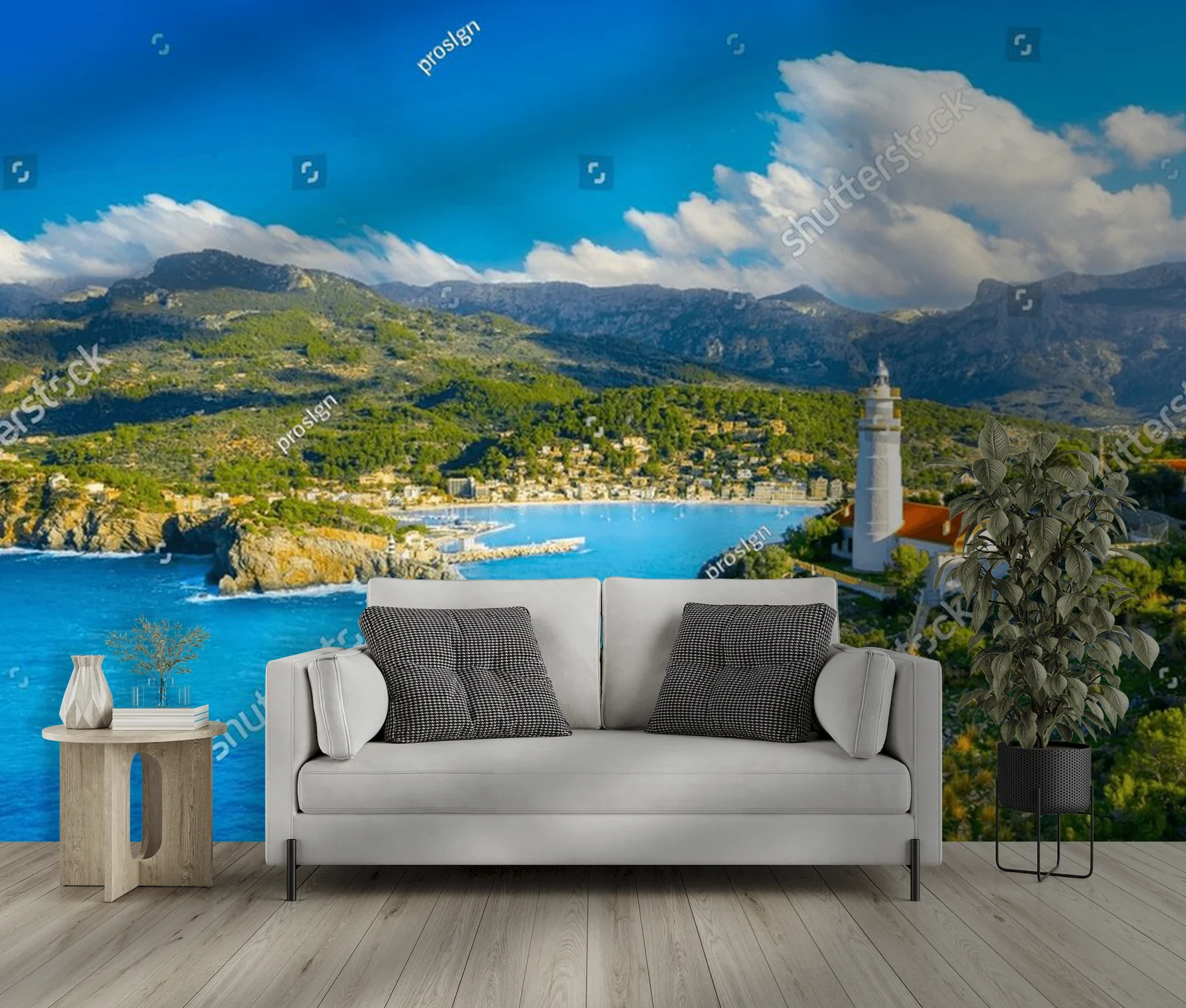 Panoramiczny widok na Port de Sóller w Majorce