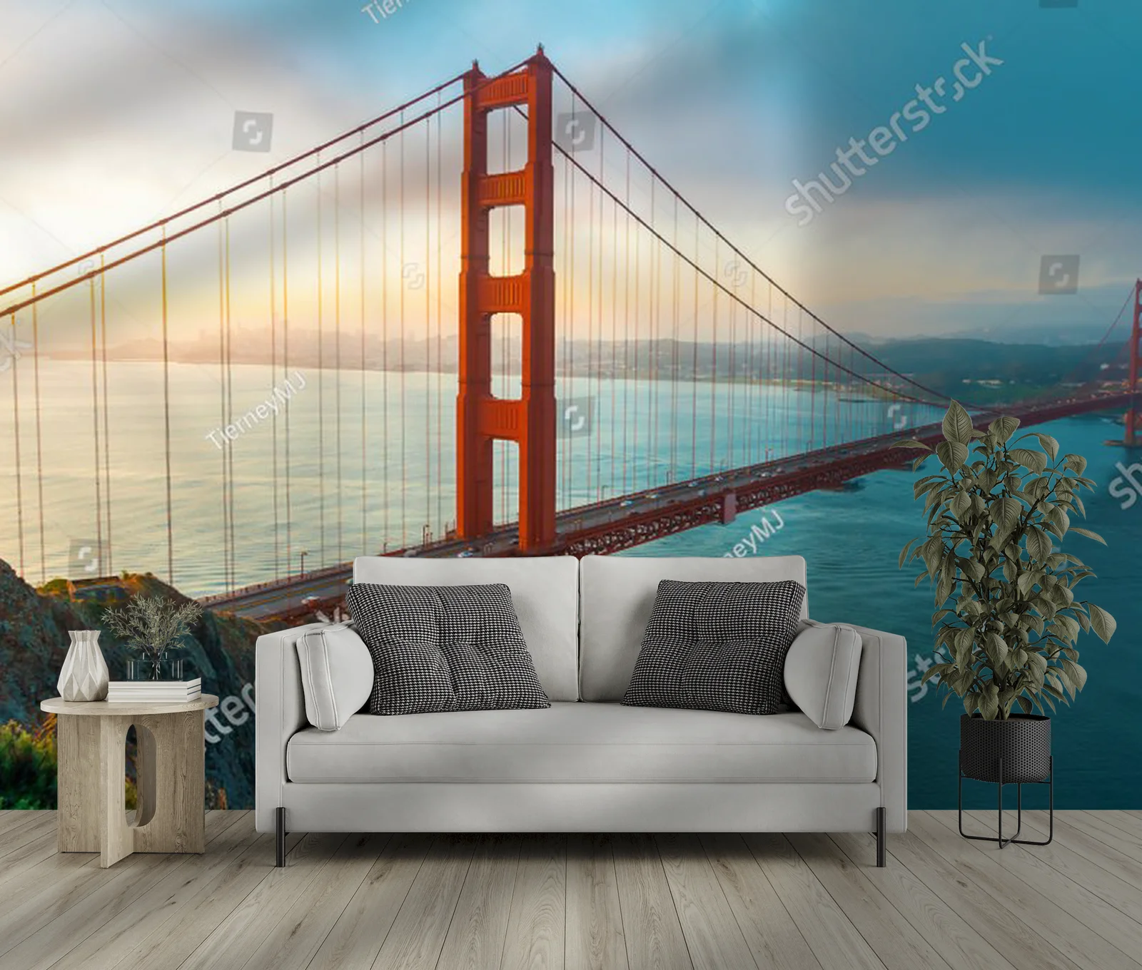 Poranny blask golden gate w malowniczym Marin