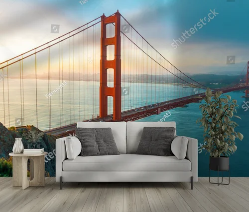Poranny blask golden gate w malowniczym Marin