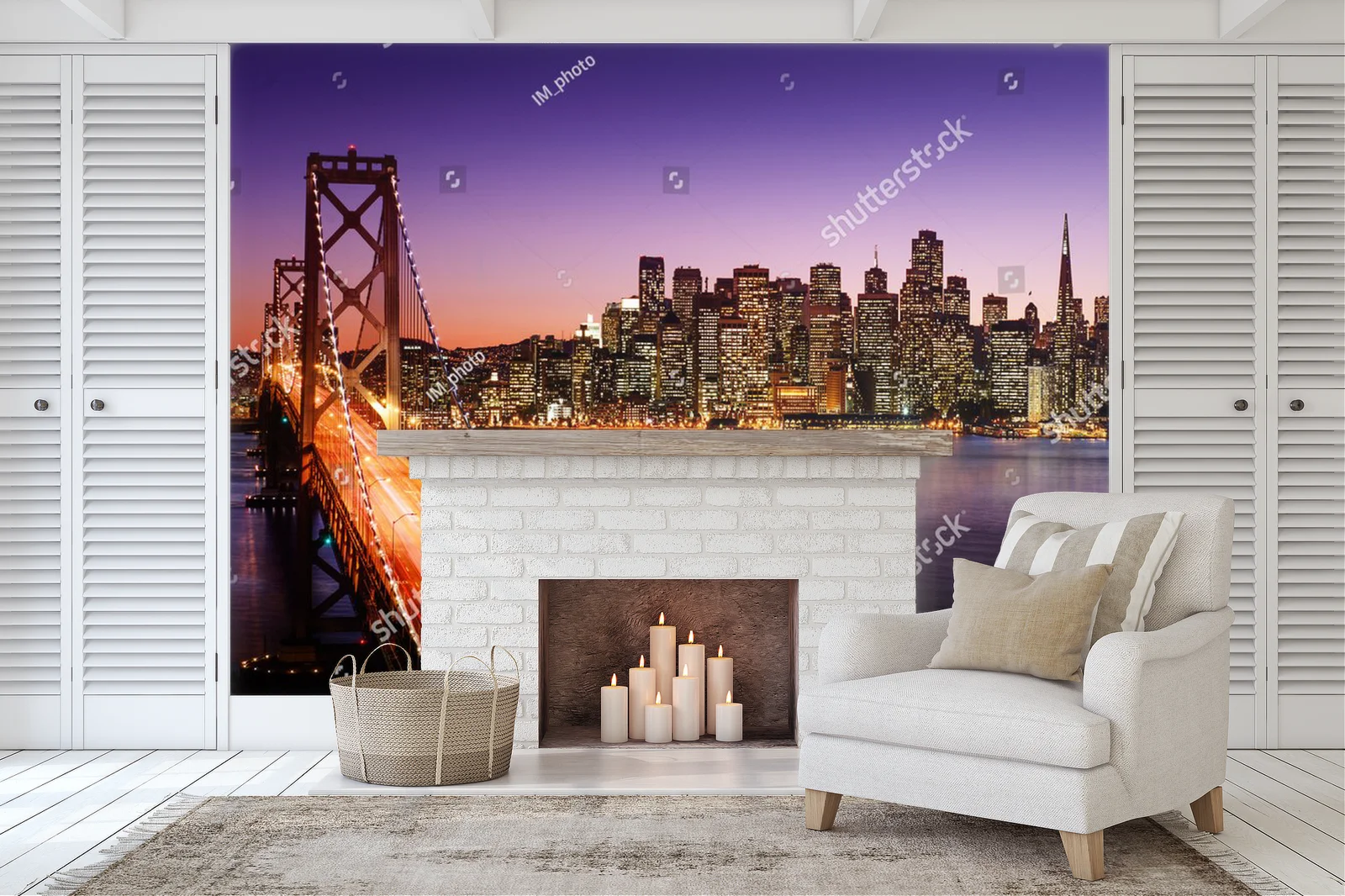 Zachwycający skyline San Francisco o zachodzie słońca