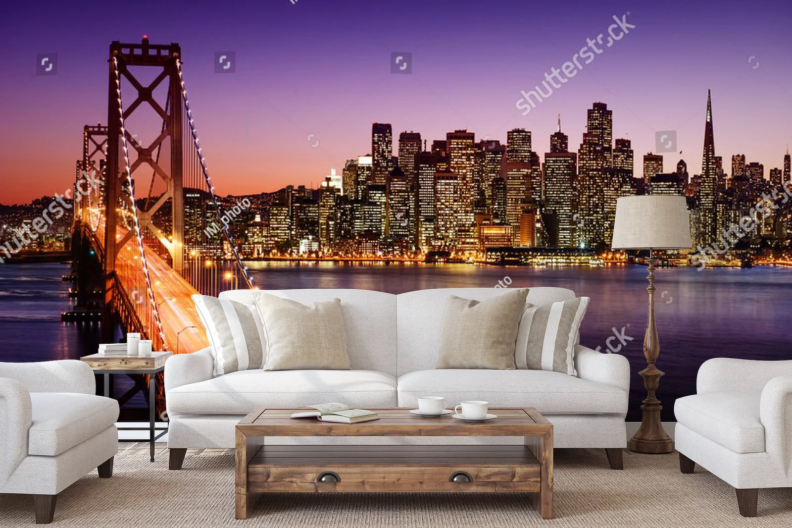 Zachwycający skyline San Francisco o zachodzie słońca
