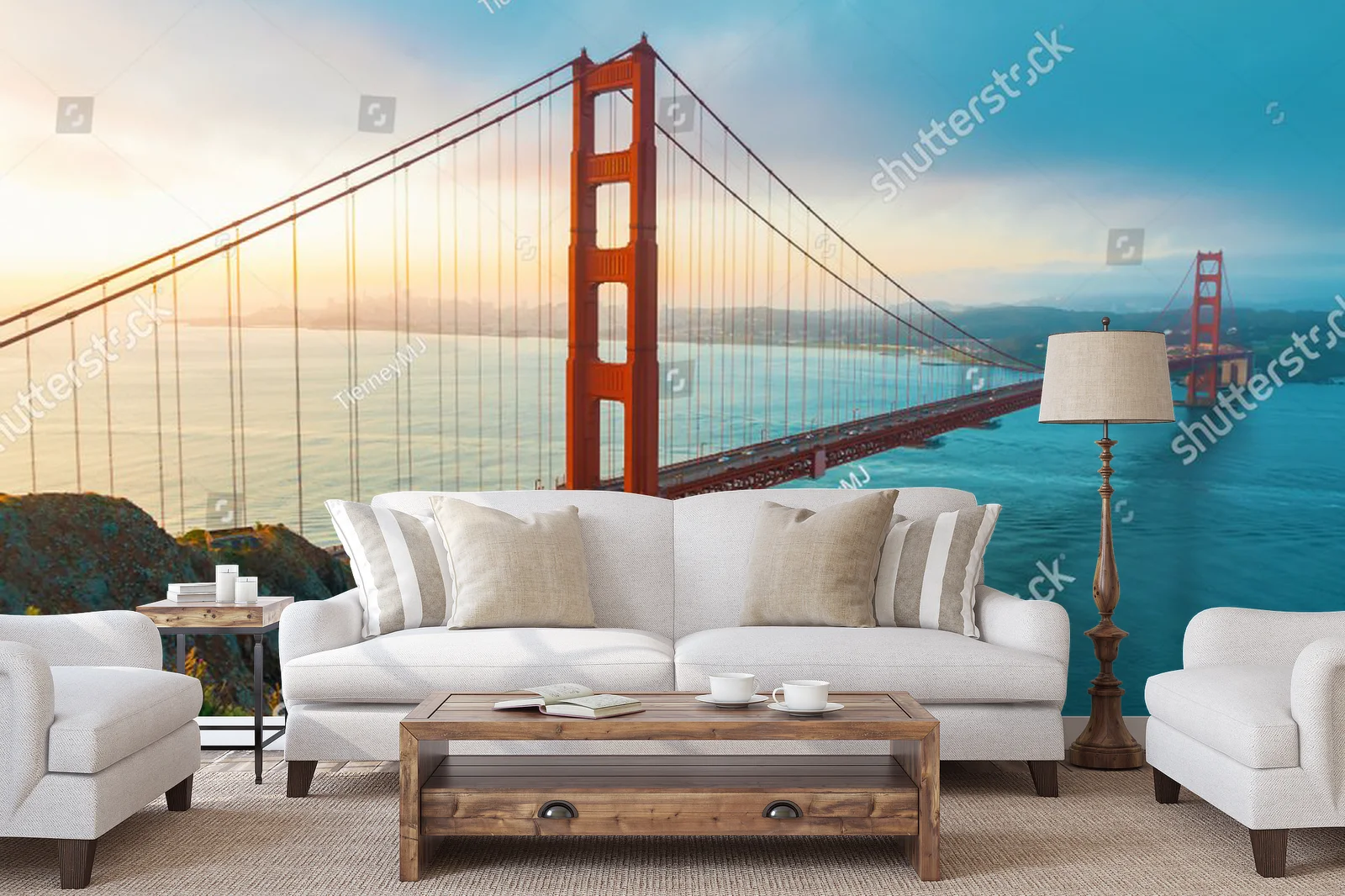 Poranny blask golden gate w malowniczym Marin
